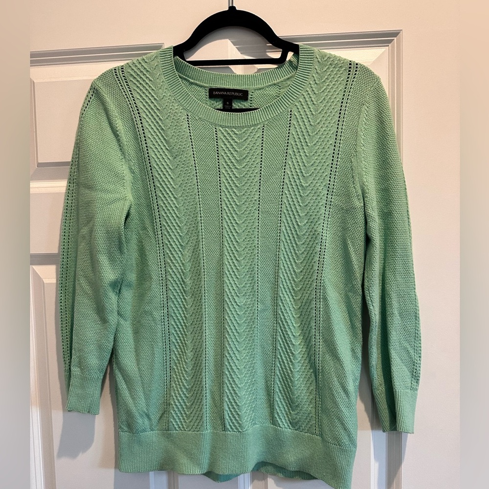 Banana Republic Ribbed Pointelle Boat-Neck Sweater  Small